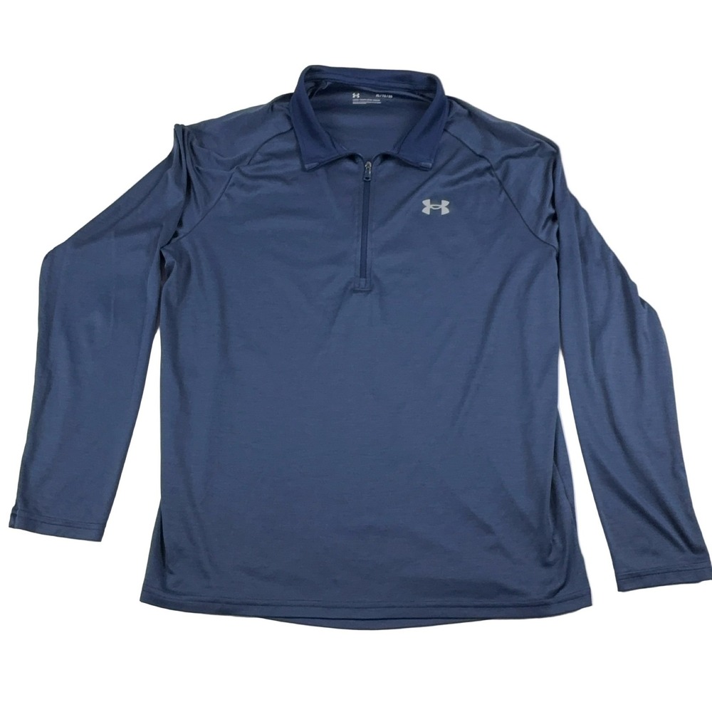 Under Armour Tech 2.0 Quarter Zip Pullover Men's XL Blue Long Sleeve Shirt